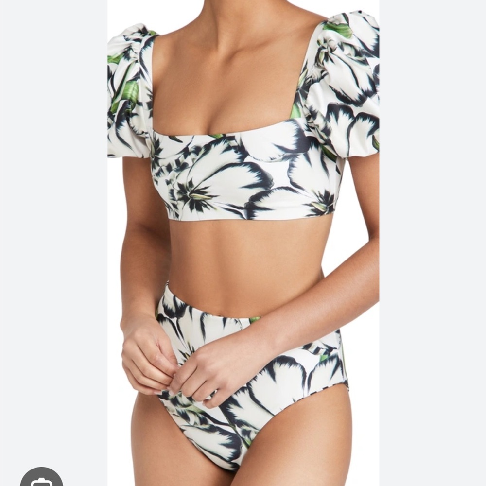 Agua Bendita TOP Puff Sleeve Calista Bikini top NWT